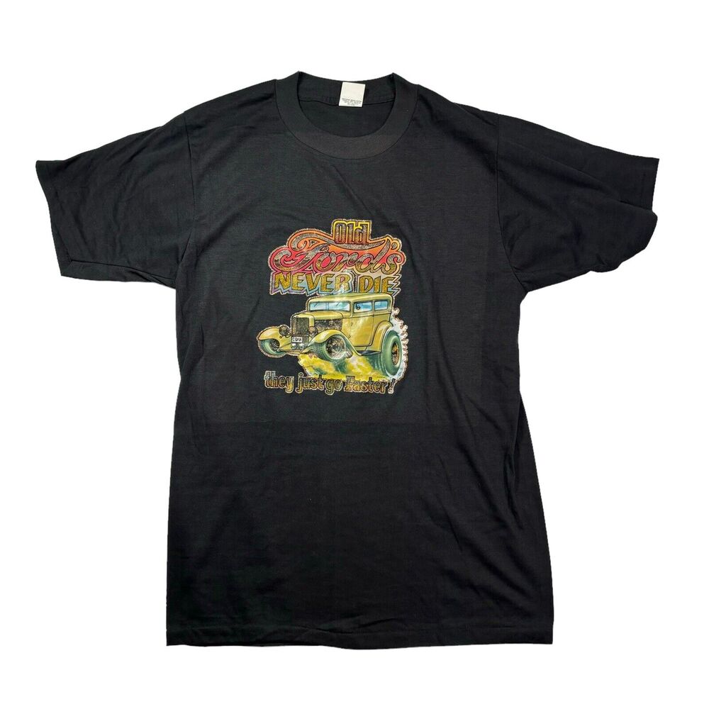 Vintage 1979 70s Roach Old‎ Fords Never Die Iron Transfer T-Shirt Large